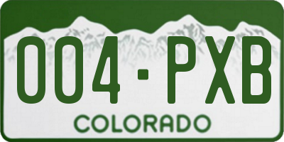 CO license plate 004PXB