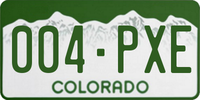 CO license plate 004PXE
