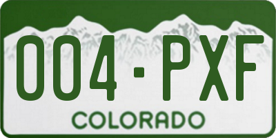 CO license plate 004PXF