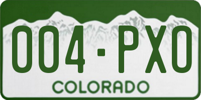 CO license plate 004PXO