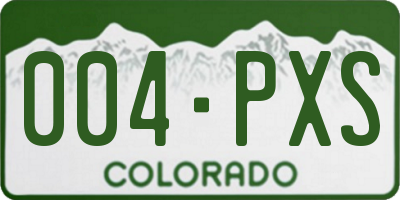 CO license plate 004PXS