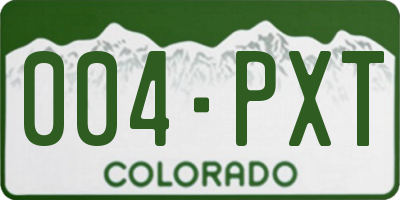 CO license plate 004PXT