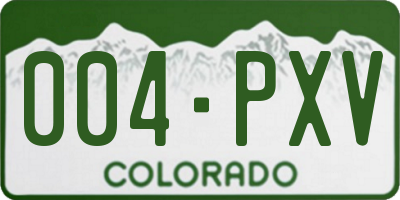 CO license plate 004PXV