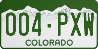 CO license plate 004PXW