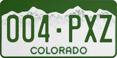 CO license plate 004PXZ