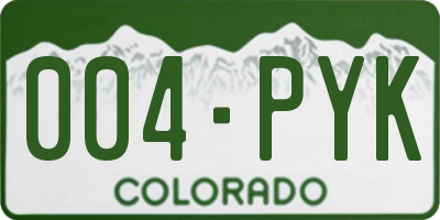 CO license plate 004PYK
