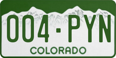 CO license plate 004PYN