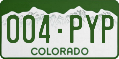 CO license plate 004PYP