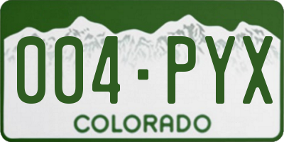 CO license plate 004PYX