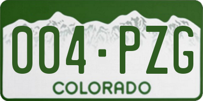 CO license plate 004PZG