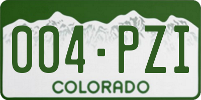 CO license plate 004PZI