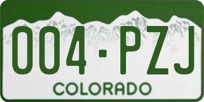 CO license plate 004PZJ