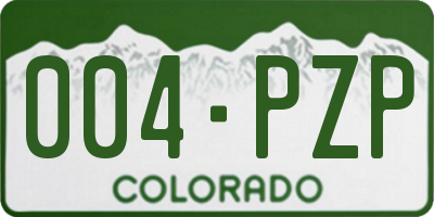 CO license plate 004PZP