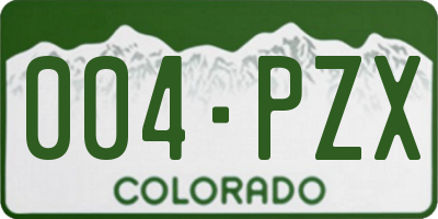 CO license plate 004PZX