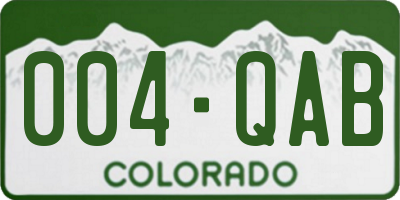 CO license plate 004QAB