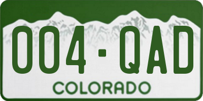 CO license plate 004QAD