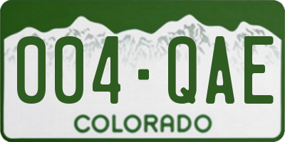 CO license plate 004QAE