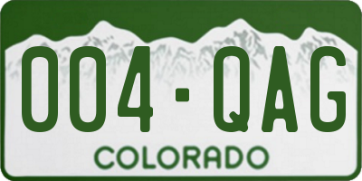 CO license plate 004QAG