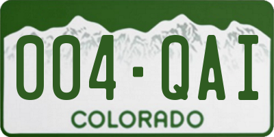 CO license plate 004QAI