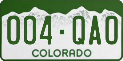 CO license plate 004QAO