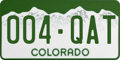 CO license plate 004QAT