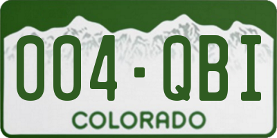 CO license plate 004QBI