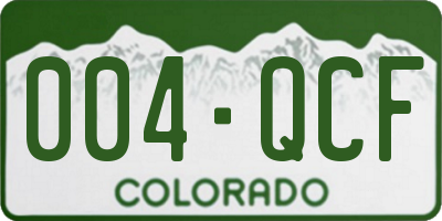 CO license plate 004QCF