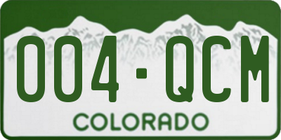 CO license plate 004QCM