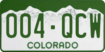 CO license plate 004QCW
