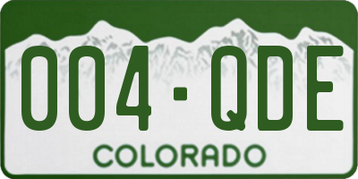CO license plate 004QDE