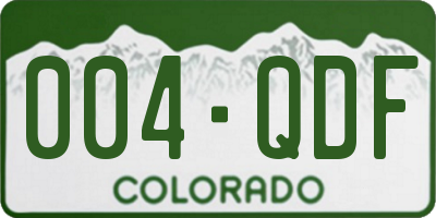 CO license plate 004QDF