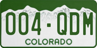 CO license plate 004QDM