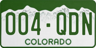 CO license plate 004QDN