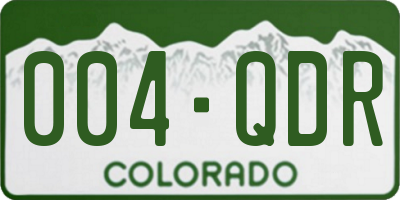 CO license plate 004QDR