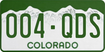 CO license plate 004QDS