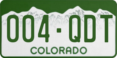 CO license plate 004QDT