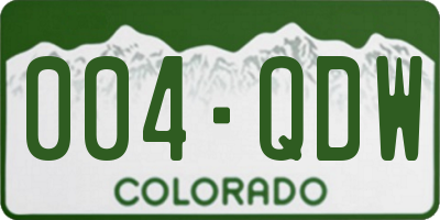 CO license plate 004QDW