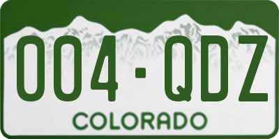 CO license plate 004QDZ