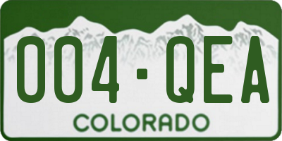 CO license plate 004QEA