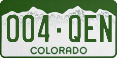 CO license plate 004QEN