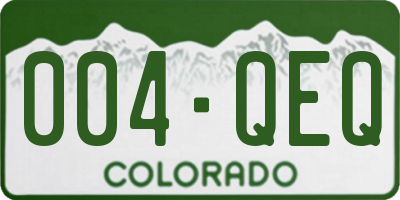 CO license plate 004QEQ
