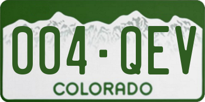 CO license plate 004QEV