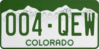 CO license plate 004QEW