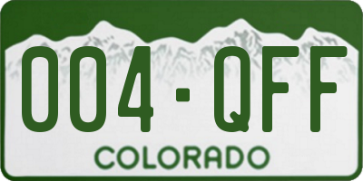 CO license plate 004QFF