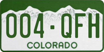 CO license plate 004QFH