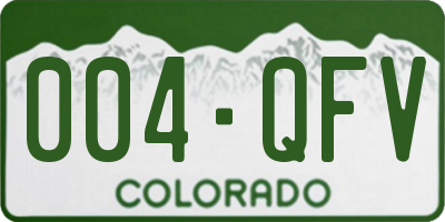 CO license plate 004QFV