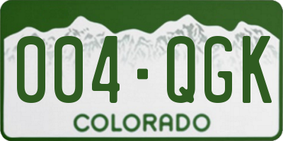 CO license plate 004QGK