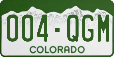 CO license plate 004QGM