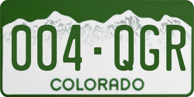 CO license plate 004QGR