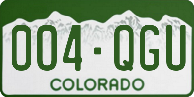 CO license plate 004QGU